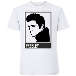 Męska koszulka z nadrukiem - ELVIS PRESLEY biały