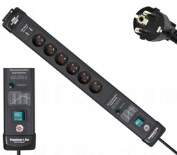 Listwa Przepięciowa Premium-line 6 Gniazd Kabel 3 M
