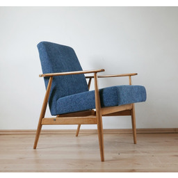 Pakamera Fotel Lisek granatowy, Typ 300-190, Po renowacji.