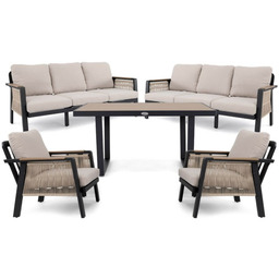 Zestaw mebli ogrodowych z aluminium PROVENCE DUO czarny