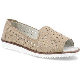 S.Barski Złote Półbuty Wsuwane Obuwie Damskie