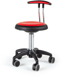 Mobilny stołek STAR, 380-480 mm, czerwony