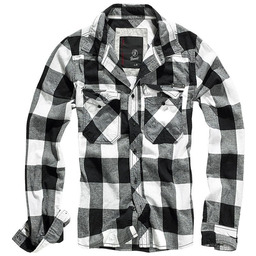 Brandit Koszula w Kratę Check Shirt Czarno-Biała -
