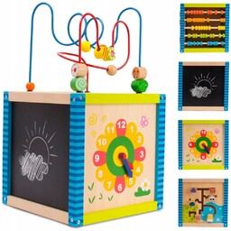 Sun Baby Drewniana Kostka Edukacyjna Manipulacyjna