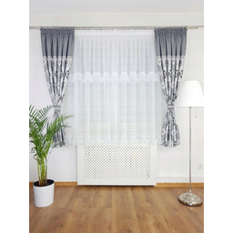 Gotowa Firana Z Falbanami Oraz Dwie Zasłony 400x180cm