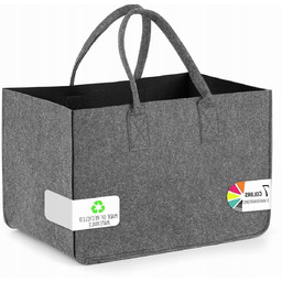 TORBA FILCOWA 40X27X27CM 30L SZARA SKŁADANA NA ZAKUPY