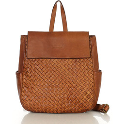 Plecak damski skórzany pleciony z kieszeniami - MARCO