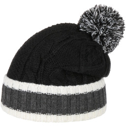Czapka z Pomponem Tricolour by Lipodo, czarny, One