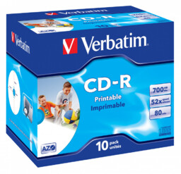 Verbatim CD-R 700MB x52 10szt Do nadruku DataLife+