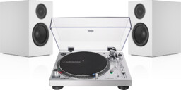 Audio-technica AT-LP120X-USB (srebrny) + A28 (biały)