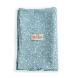 BabyMatex Kocyk dziecięcy 80x120 Muslin Design otulacz niebieski