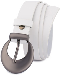 Pasek skórzany BELTIMORE r.100-115 cm O03 biały