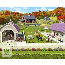 Tapeta dla dzieci 3D Konie fototapeta farma Pony