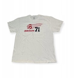Koszulka t-shirt męski biały USA Volleyball 71 XL