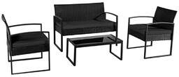 Zestaw mebli ogrodowych z technorattanu stół, sofa, krzesła