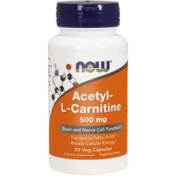 NOW Acetylo L-Karnityna 500 mg, 50 kaps.