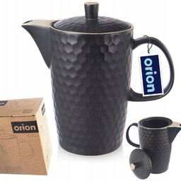 Dzbanek Ceramiczny Czarny do zaparzania podawania kawy herbaty