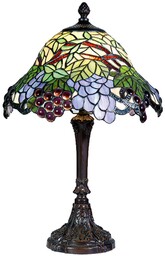 Clayre&Eef Lampa stołowa tiffany LOTTA, multikolor, salon /