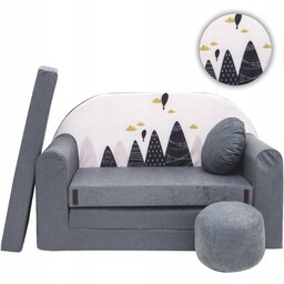 Sofa dla dzieci Kanapa Rozkładana Mała Mini Miękka