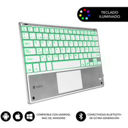 Subblim Bluetooth Smart Backlit Touchpad Srebrna klawiatura