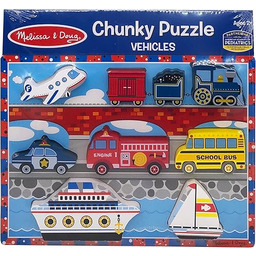 Melissa & Doug Pojazdy drewniane masywne puzzle -
