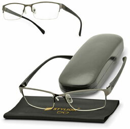 Stylion Plusy +2.50 Okulary korekcyjne żyłkowe prostokątne