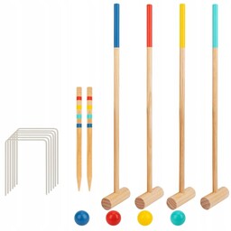 Tooky Toy Drewniany Krykiet Gra Sportowa Ogrodowa