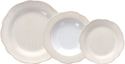 Tognana Diana zestaw naczyń obiadowych, 18-częściowy, porcelana, beżowa