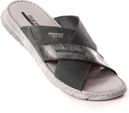 Komfortowe klapki męskie szare Rieker 25289-45