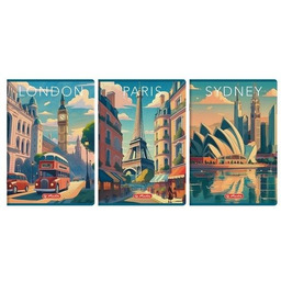 Zeszyt A4/96K kratka z marginesem Retro (5szt)