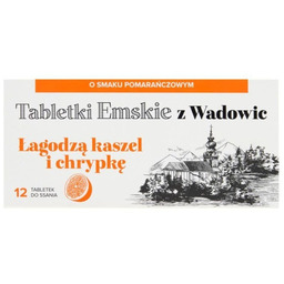 Tabletki Emskie z Wadowic smak pomarańczowy, 12 tabletek