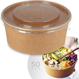 50 1000 ml miski papierowe z pokrywką, pojemnik