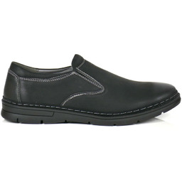 MOKASYNY MĘSKIE PÓŁBUTY WSUWANE HAVER B137A-7 BLACK/GREY CZARNE,