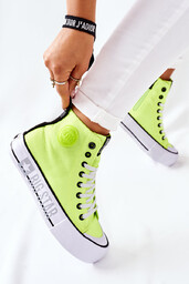 Wysokie Trampki Na Platformie Big Star II274015 Neonowe