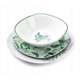 Komplet Talerzy Obiadowych 18 Elementów Porcelanowy Dla 6