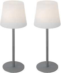 Zestaw 2 szare lamp stołowych z akumulatorem 40