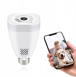 Żarówka Kamera Bezprzewodowa Obiektyw 360 Rybie Oko E27