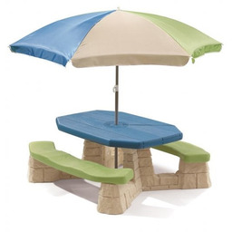 STEP2 Stół Piknikowy z Parasolem i ławeczkami