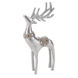 Eurofirany Figurka świąteczna Jeleń 12x6x30 srebrna