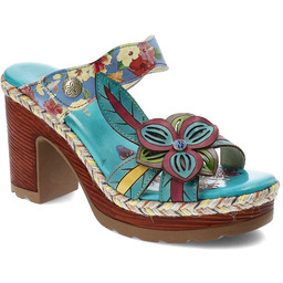 Laura Vita Niebieskie Klapki Eleganckie Obuwie Damskie