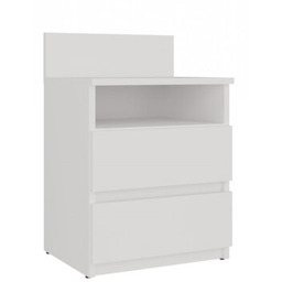 Topeshop Szafka nocna Malwa M1 Biel 2 szuflady