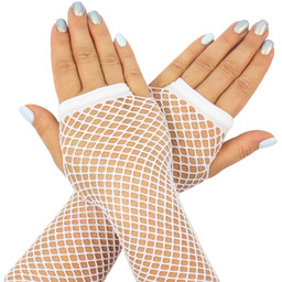 Rękawiczki długie KABARETKI bez palców DAMSKIE siatka mitenki