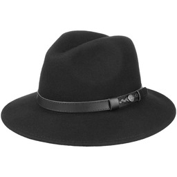 Kapelusz z Filcu Wełnianego Chicago by Lierys, czarny,