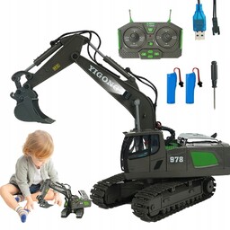 Zdalnie Sterowany Koparko-ładowarka Rc Z Metalową Łyżką