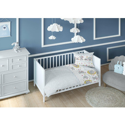 KARO Poszewka bawełniana 70x80 misie niebieska dziecięca zapinana