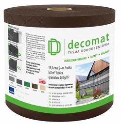 Decomat Taśma ogrodzeniowa 19.3cm x 26mb Brązowa