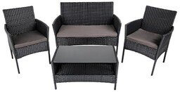 Zestaw mebli ogrodowych z technorattanu stół, sofa, krzesła