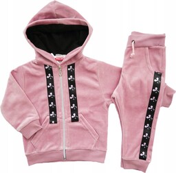 Welurowy dres dla dziewczynki komplet Welur 128