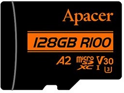 Apacer karta pamięci V30 A2, 128GB, micro SDXC,