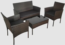 Zestaw mebli ogrodowych z technorattanu stół, sofa, krzesła